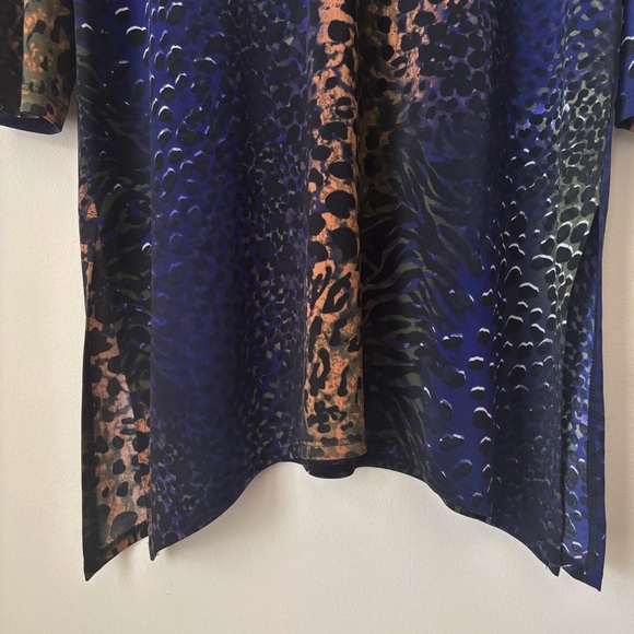 Clara Sunwoo Animal Print Tunic Top Medium Asymmetrical Hem - Picture 3 of 8